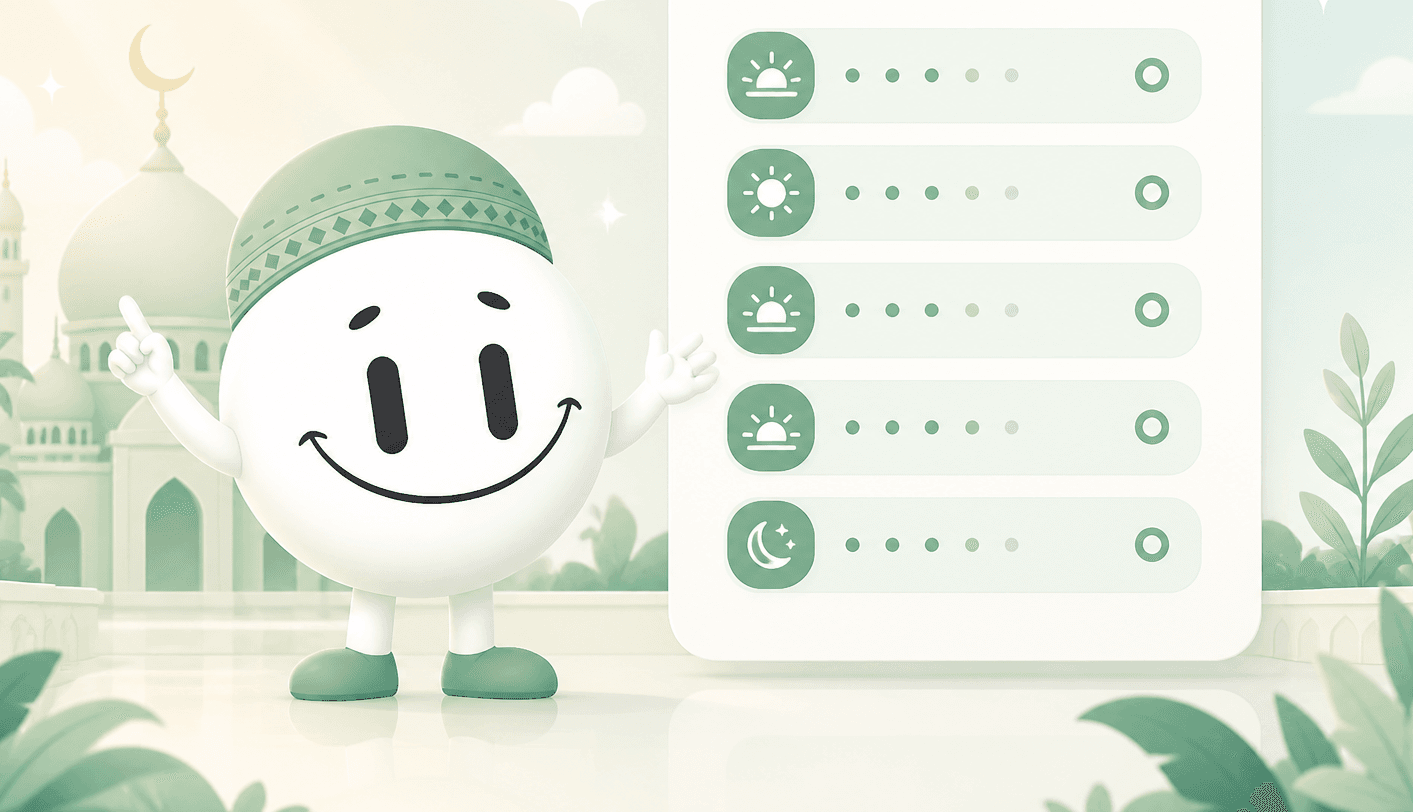 Mascot with today's prayer times
